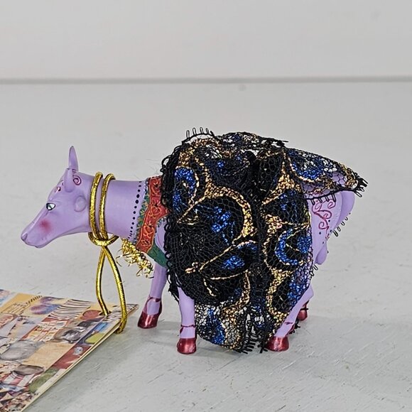 Cow Parade Mini Moo Prima Cowlerina Figurine Purple Ballerina With Tag #23127 - Picture 5 of 8